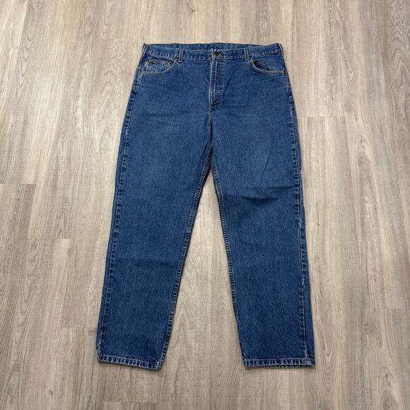 Carhartt Relaxed Fit Straight Leg Jeans Men's 40 x 32 Blue Workwear Work Western - Picture 1 of 9